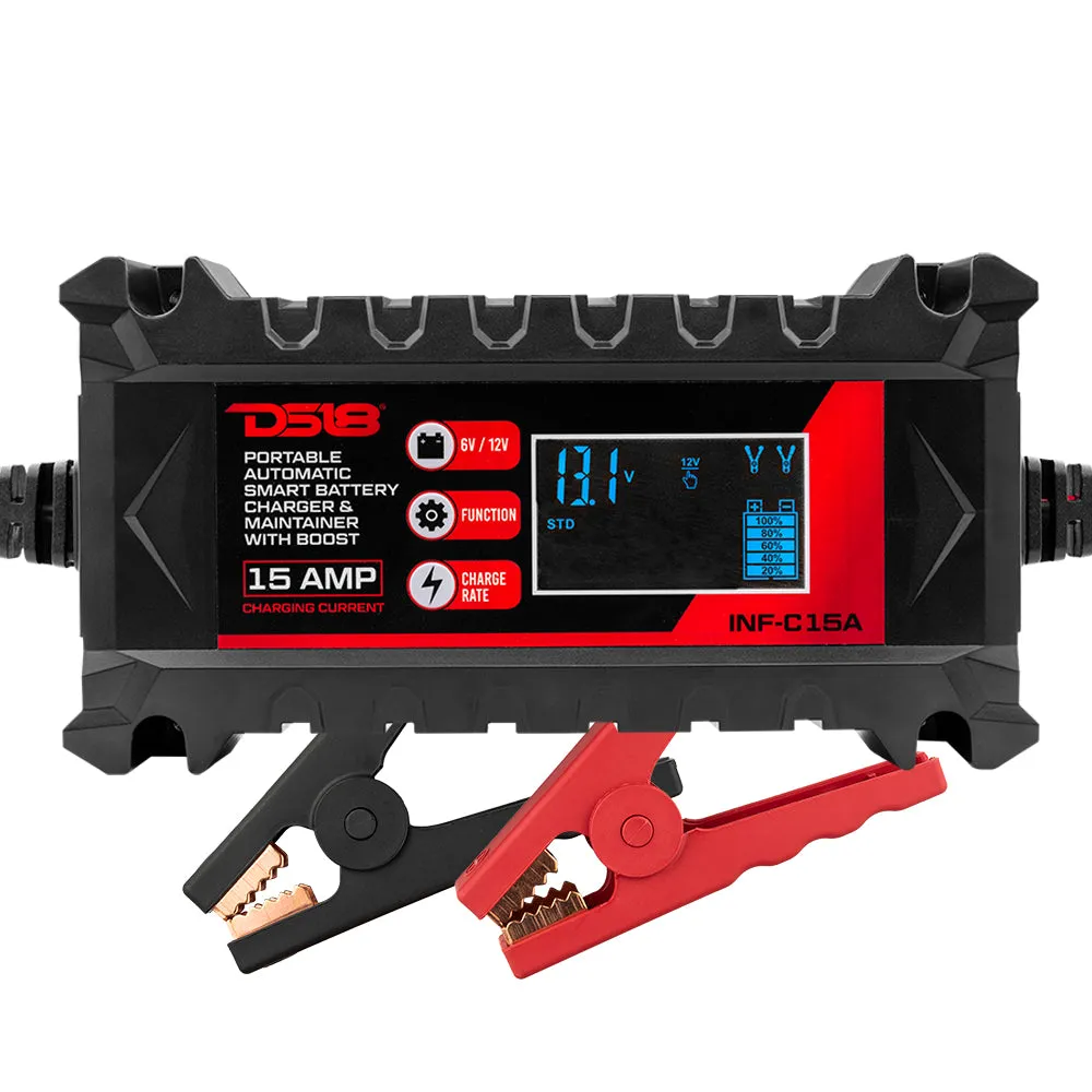 15 AMP Automatic Smart Lithium and AGM Car Battery Charger & Maintainer