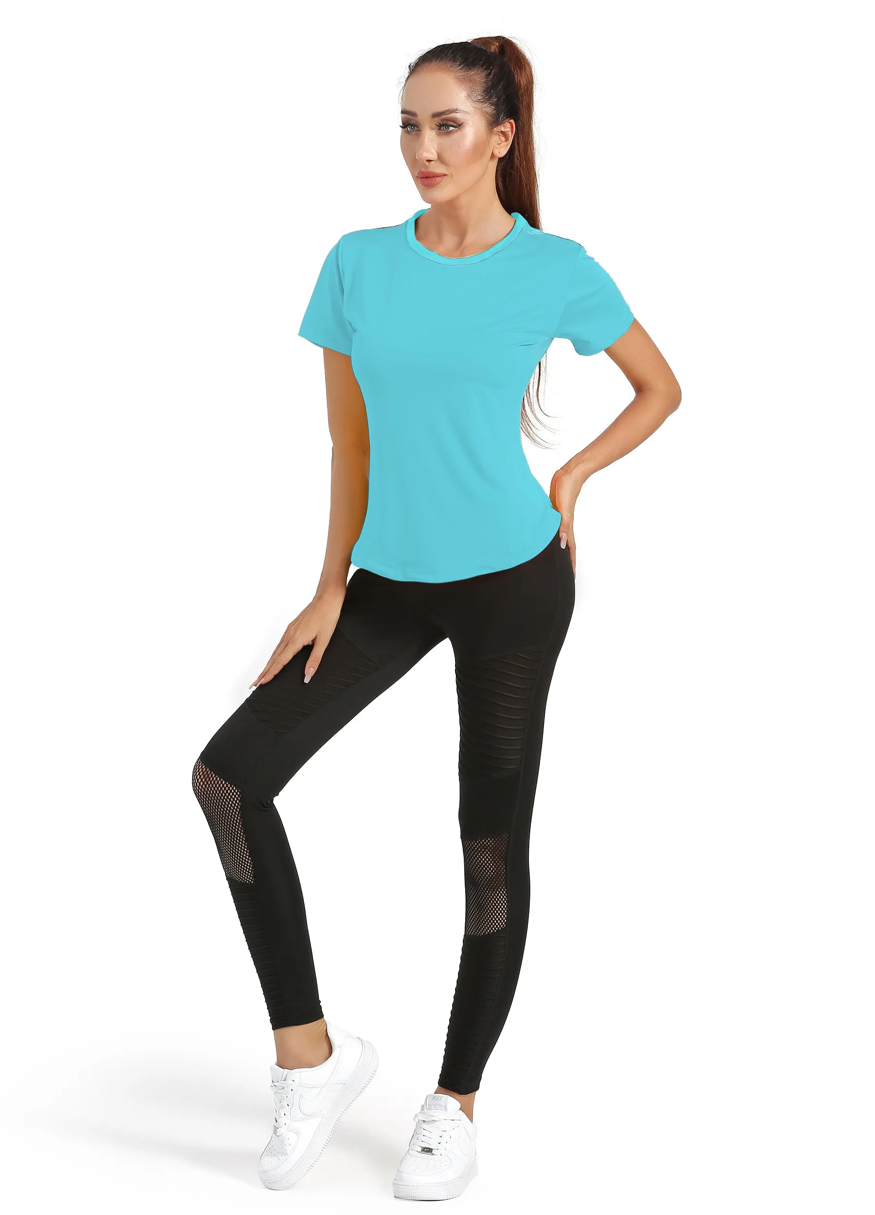 4POSE Women's Summer Round Neck Quick Dry Stretch Sport Tee(Clearance)