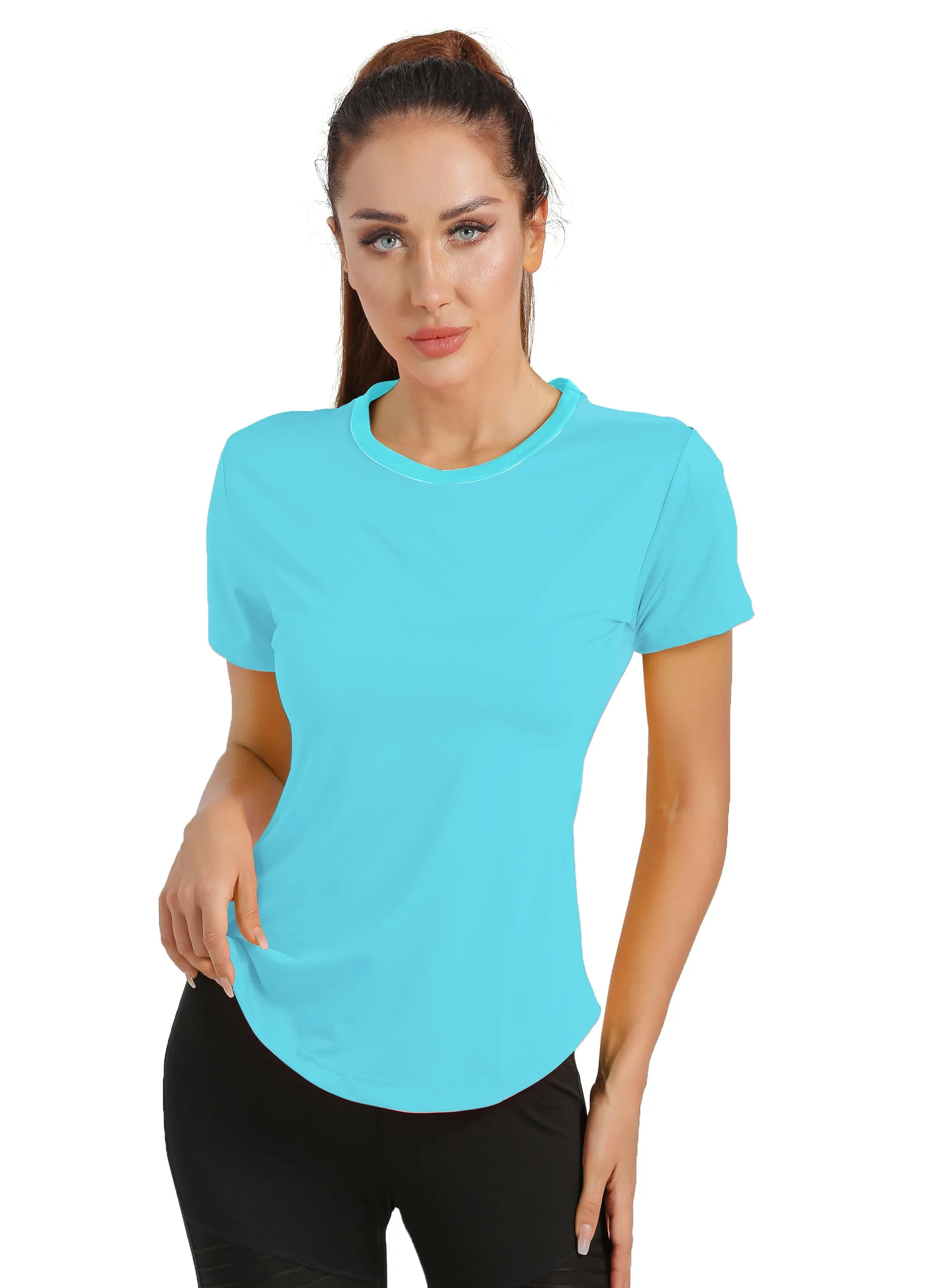 4POSE Women's Summer Round Neck Quick Dry Stretch Sport Tee(Clearance)