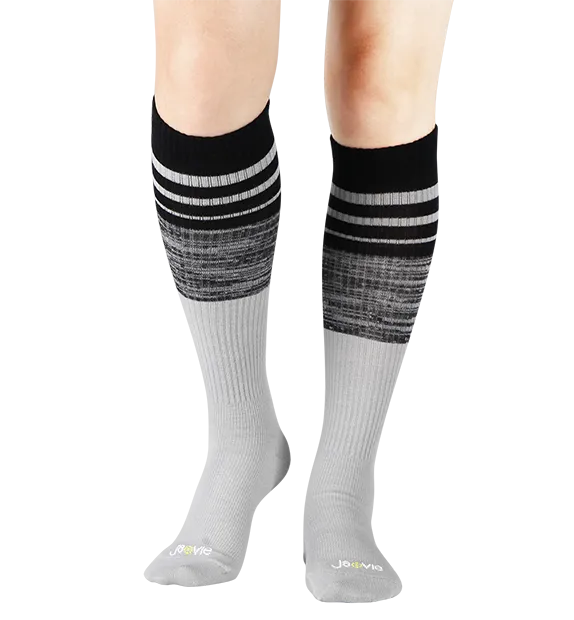 73% Rich Merino Wool Everyday Compression Socks (15-20mmHg) - Mock Rib Colorblock