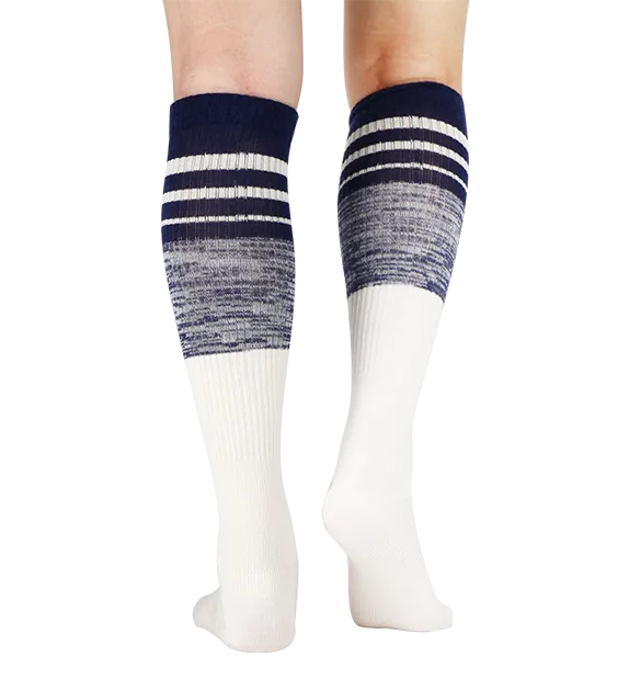 73% Rich Merino Wool Everyday Compression Socks (15-20mmHg) - Mock Rib Colorblock