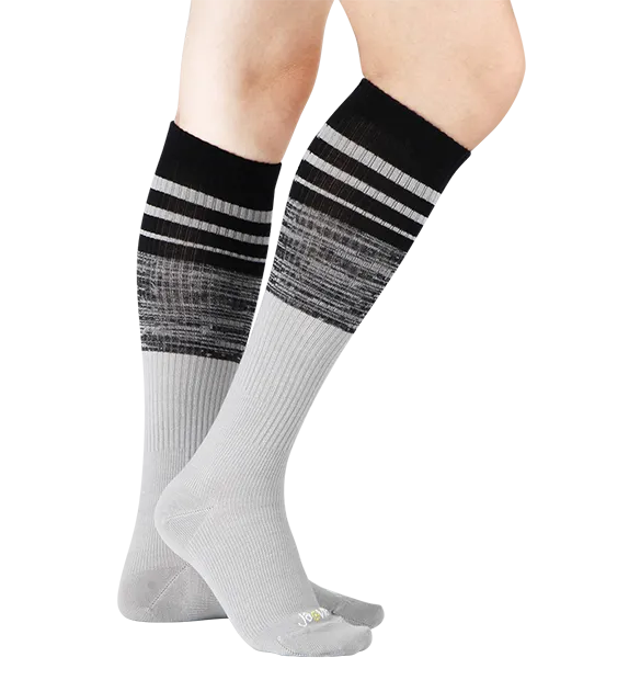 73% Rich Merino Wool Everyday Compression Socks (15-20mmHg) - Mock Rib Colorblock