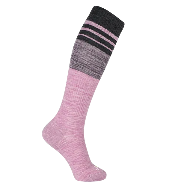 73% Rich Merino Wool Everyday Compression Socks (15-20mmHg) - Mock Rib Colorblock