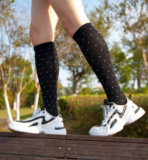 80% Rich Merino Wool Everyday Compression Socks (15-20mmHg) - Pin Dots