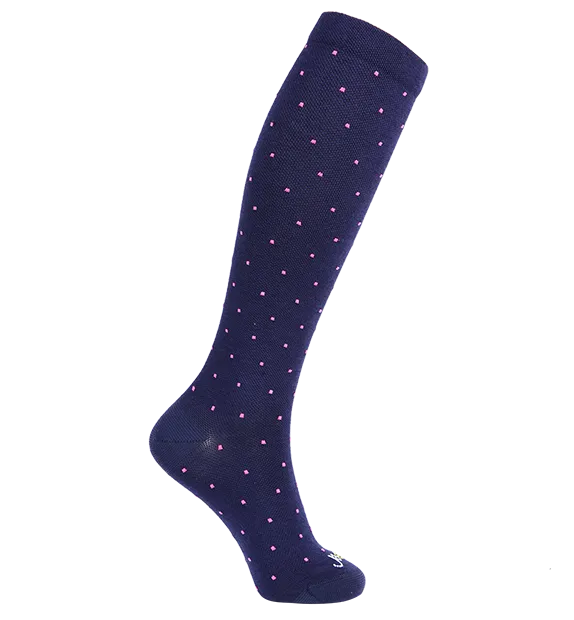 80% Rich Merino Wool Everyday Compression Socks (15-20mmHg) - Pin Dots