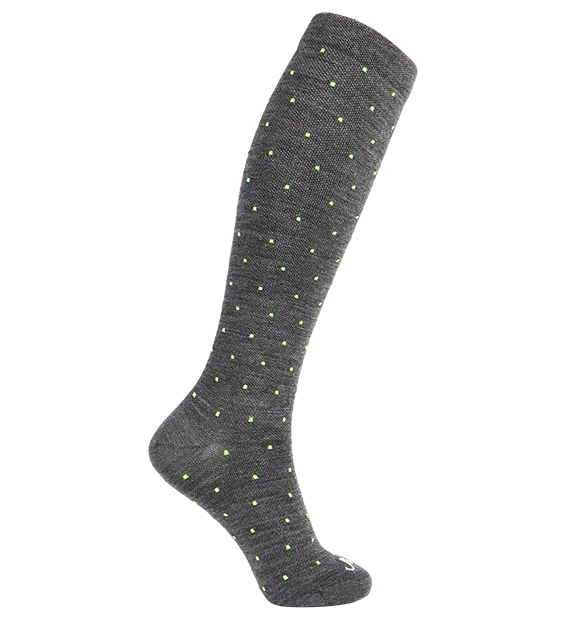 80% Rich Merino Wool Everyday Compression Socks (15-20mmHg) - Pin Dots