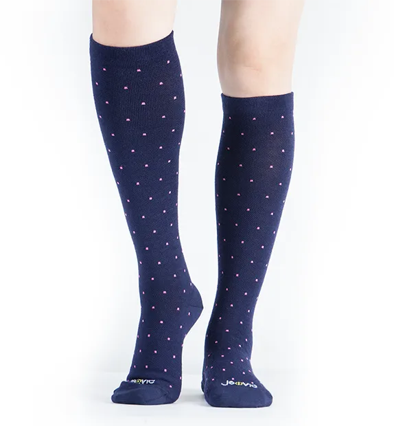 80% Rich Merino Wool Everyday Compression Socks (15-20mmHg) - Pin Dots