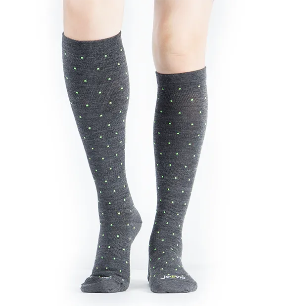 80% Rich Merino Wool Everyday Compression Socks (15-20mmHg) - Pin Dots