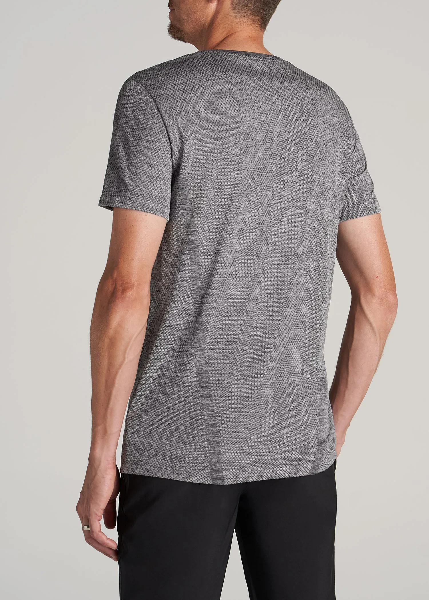 A.T. Performance MODERN-FIT Engineered Athletic Tall Tee in Grey Mix