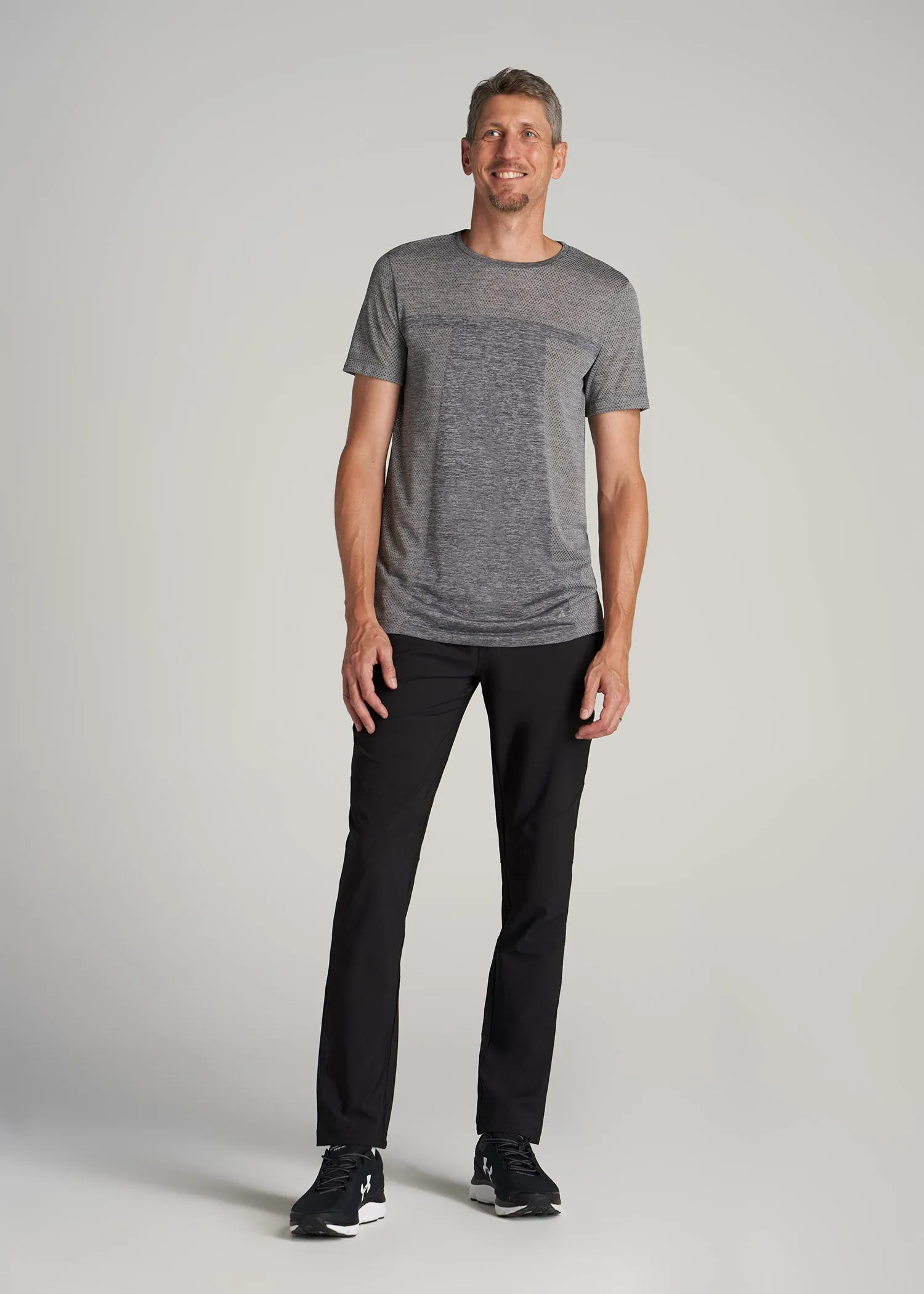 A.T. Performance MODERN-FIT Engineered Athletic Tall Tee in Grey Mix