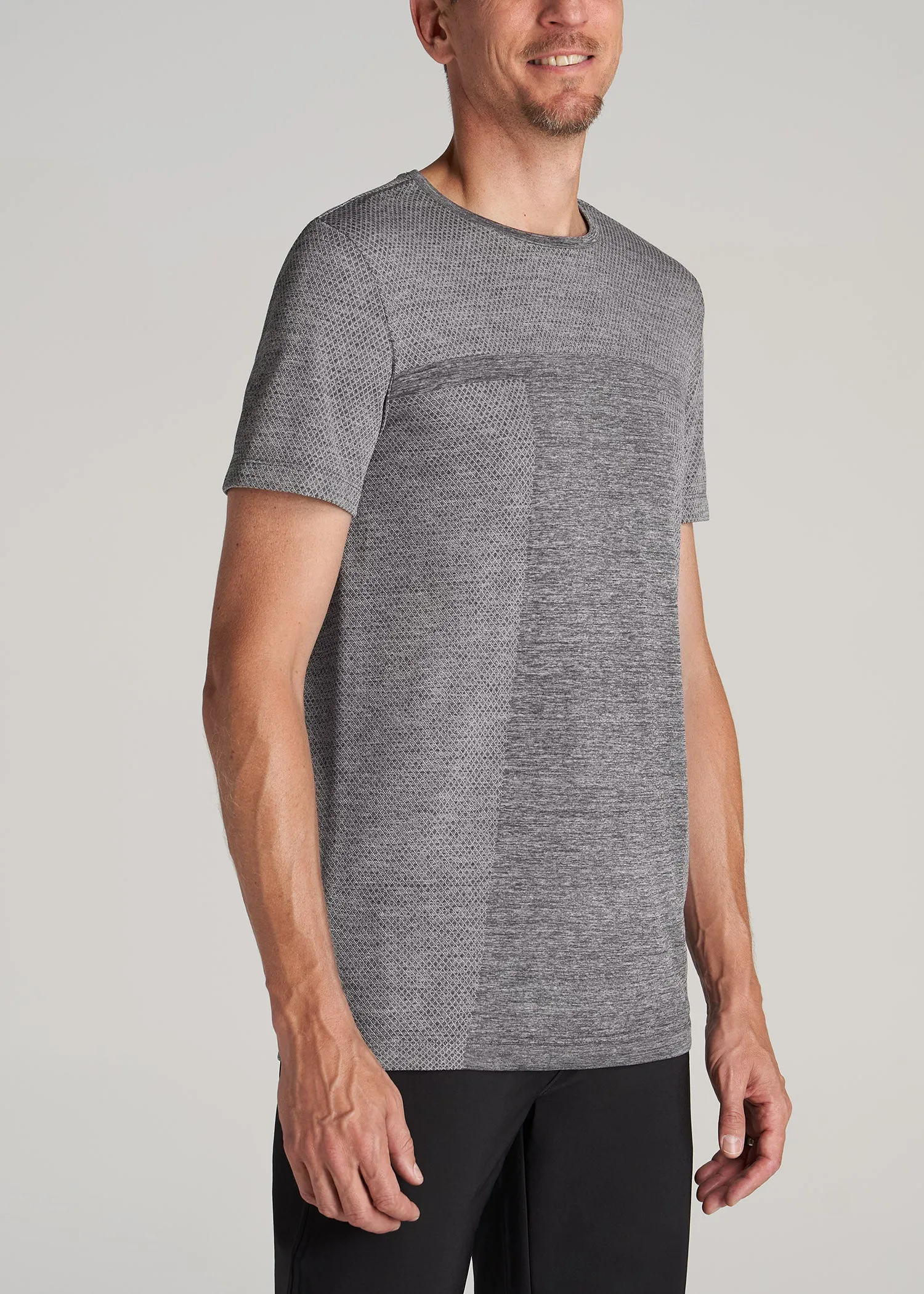 A.T. Performance MODERN-FIT Engineered Athletic Tall Tee in Grey Mix