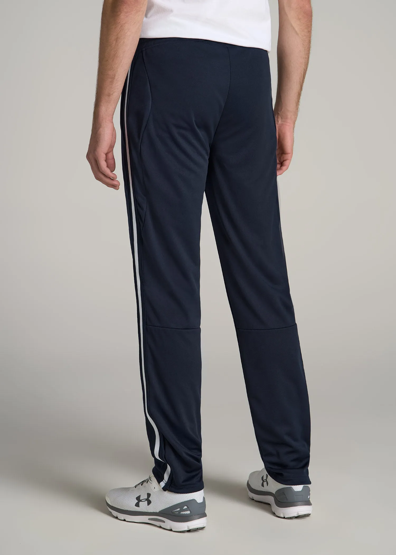 Athletic Stripe Pants for Tall Men in Navy