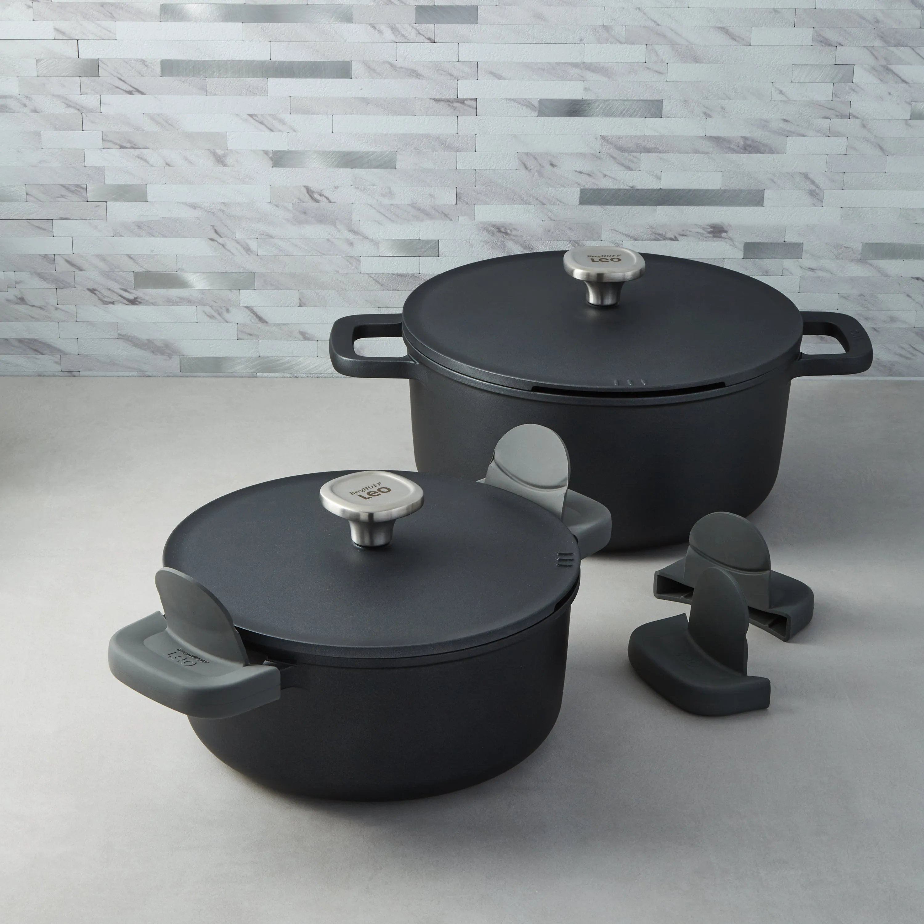 BergHOFF Leo Phantom 4pc Nonstick Ceramic Stockpot Set, Recycled