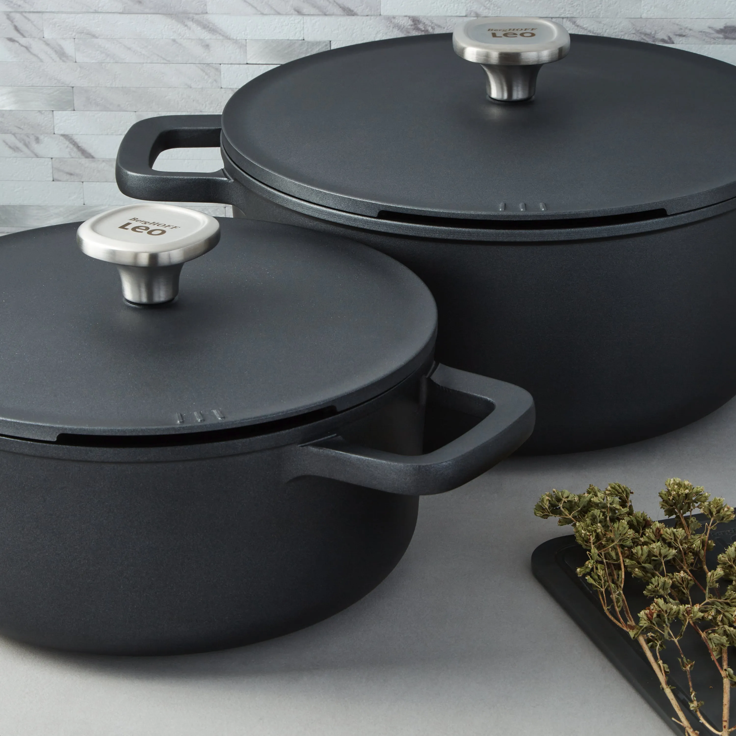 BergHOFF Leo Phantom 4pc Nonstick Ceramic Stockpot Set, Recycled