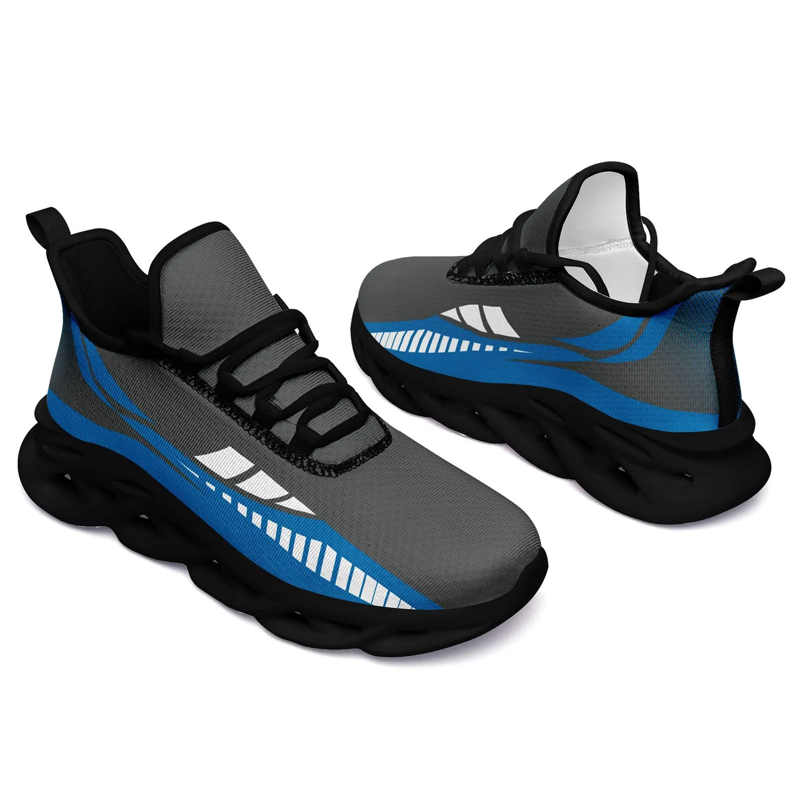 Custom Gray Blue Detroit Maxsoul Shoes Personalized Sneaker FN003-D020325-11