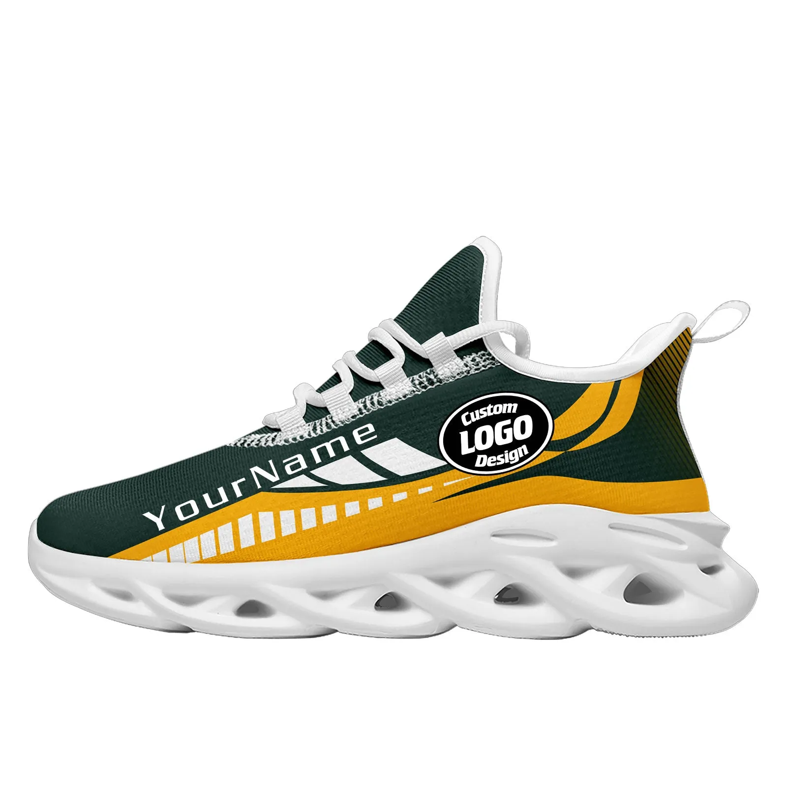 Custom Green Yellow Green Bay Maxsoul Shoes Personalized Sneaker FN003-D020325-13