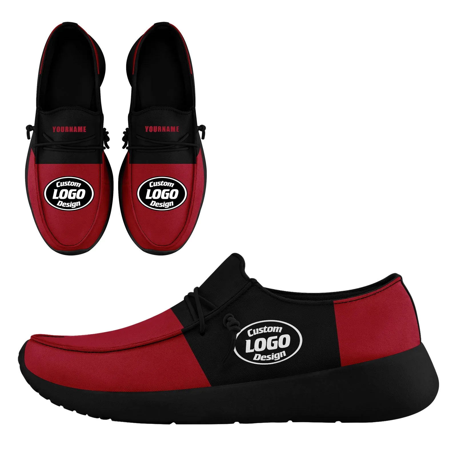 Custom Red Black Atlanta Sneaker Shoes Combo Offer Personalized Combo ZH-D020289-3