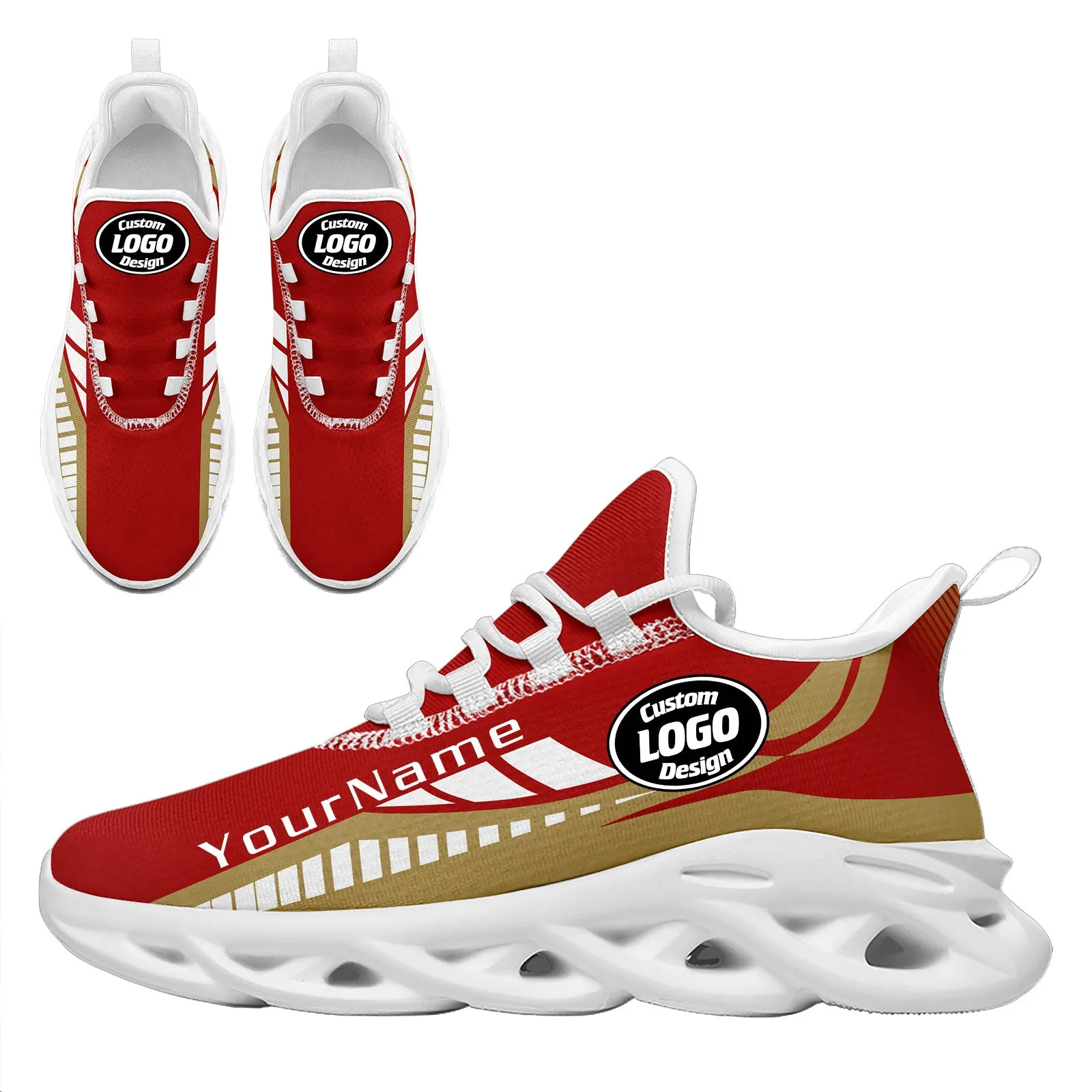 Custom Red Yellow San Francisco Maxsoul Shoes Personalized Sneaker FN003-D020325-25