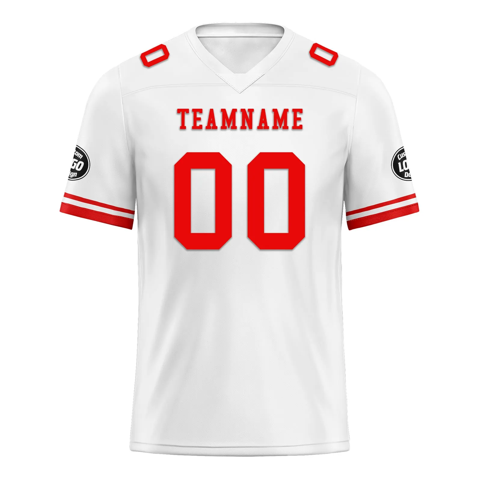 Custom White Red New York Football Jersey and Firesoul Sports Shoes Combo Offer Personalized Combo ZH-D020273-21