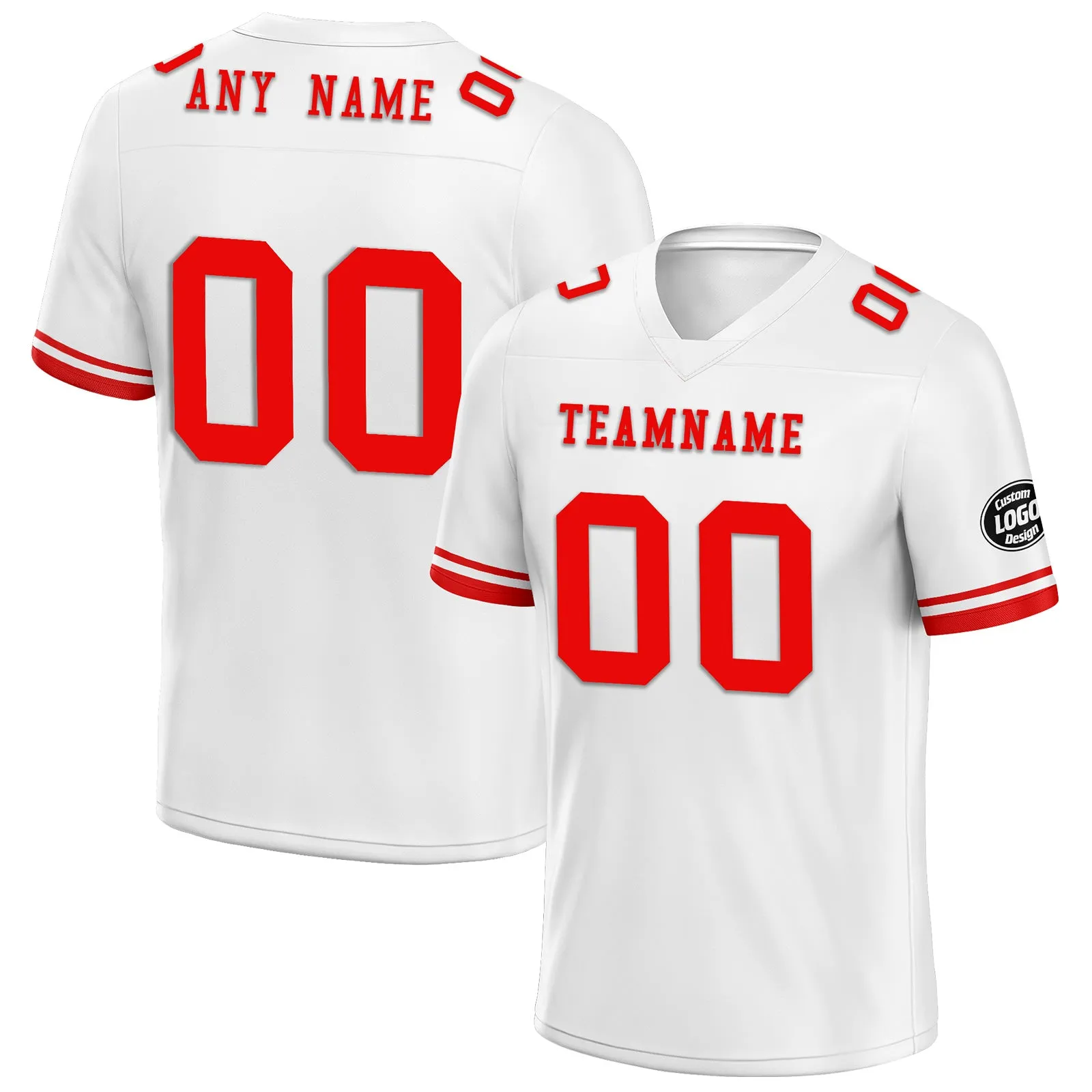 Custom White Red New York Football Jersey and Firesoul Sports Shoes Combo Offer Personalized Combo ZH-D020273-21