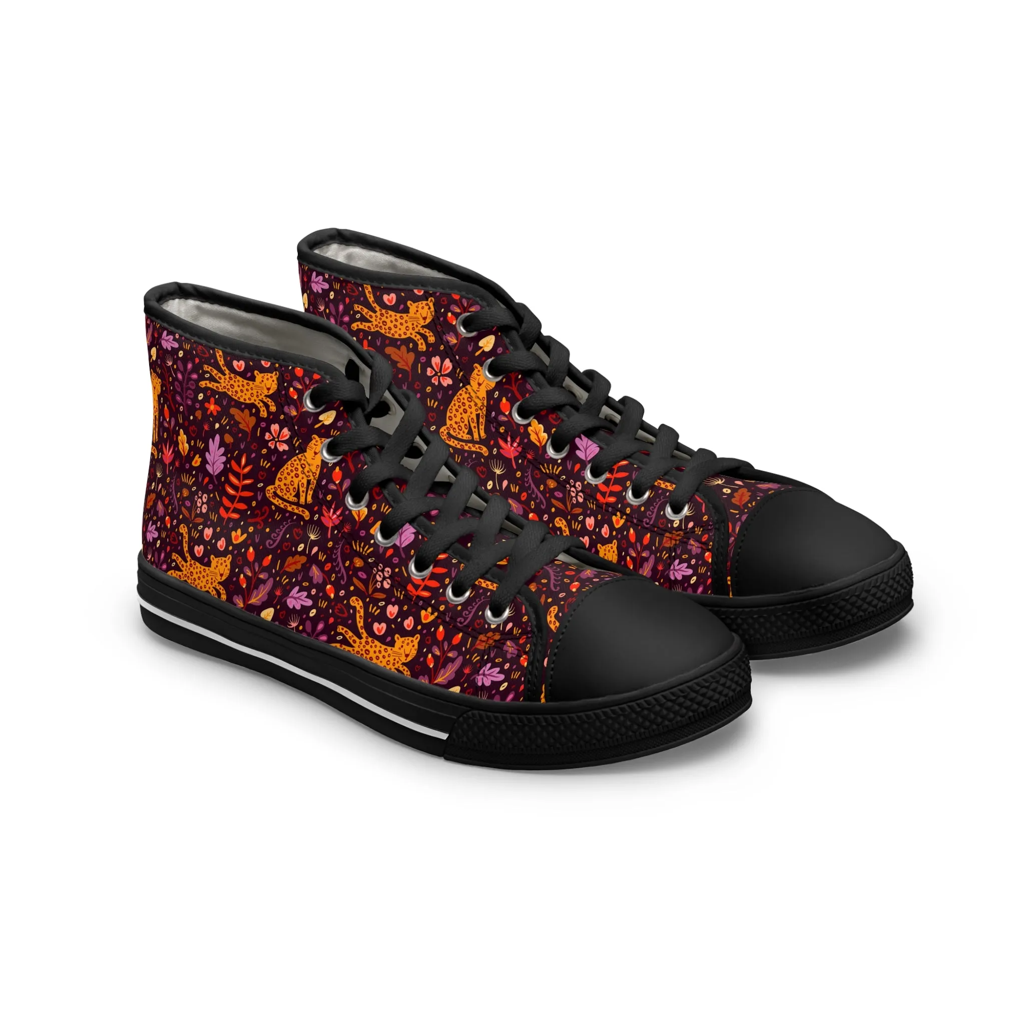 Cute Little Leopards Women's High Top Sneakers