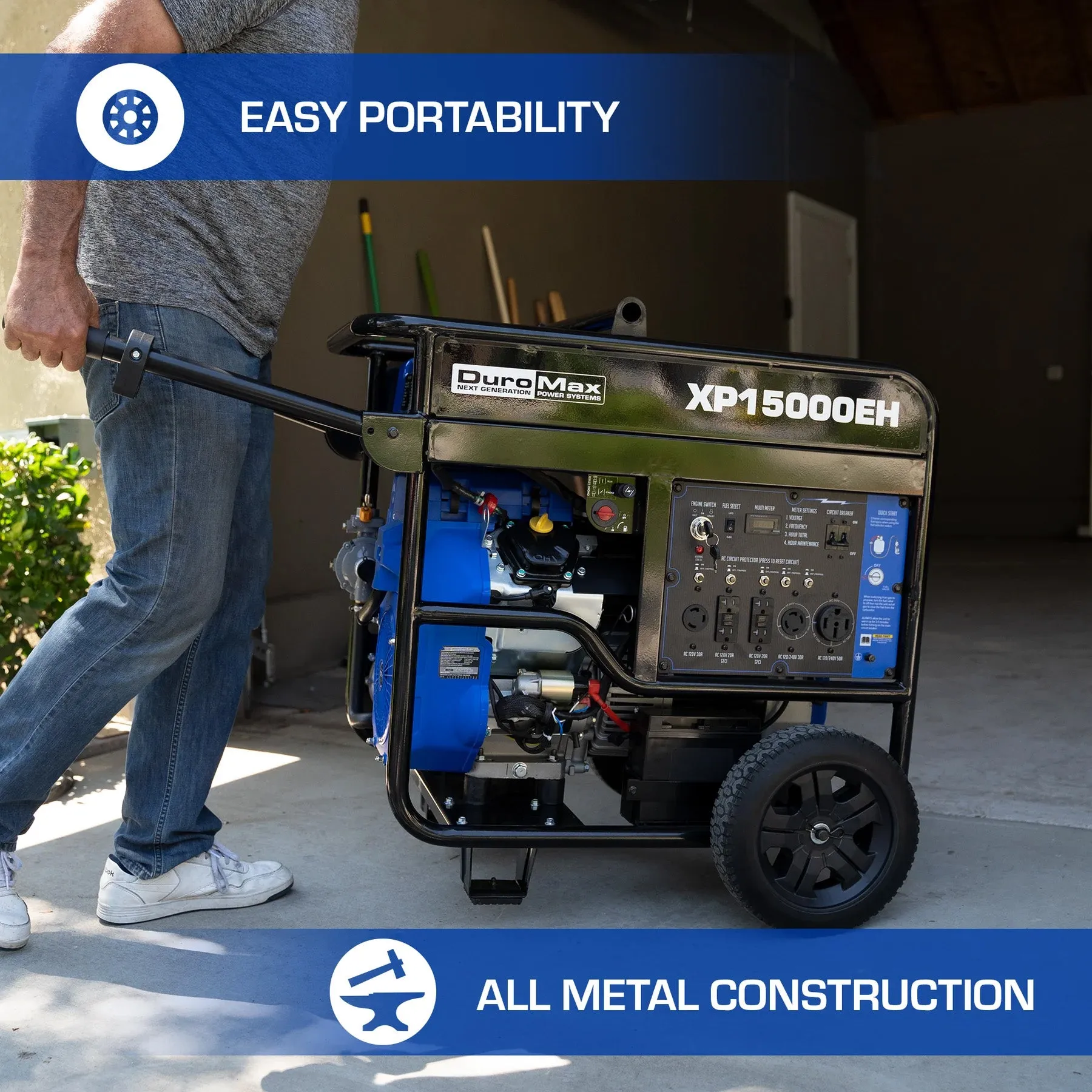 DuroMax XP15000EH Dual Fuel Portable Generator | 15,000 Watts