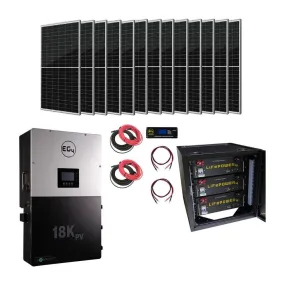 EG4 Complete Hybrid Solar Kit - 12,000W 120/240V Output   15.36kWh EG4 Lithium Powerwall   6,370 Watts of Solar PV [KIT-E0006]