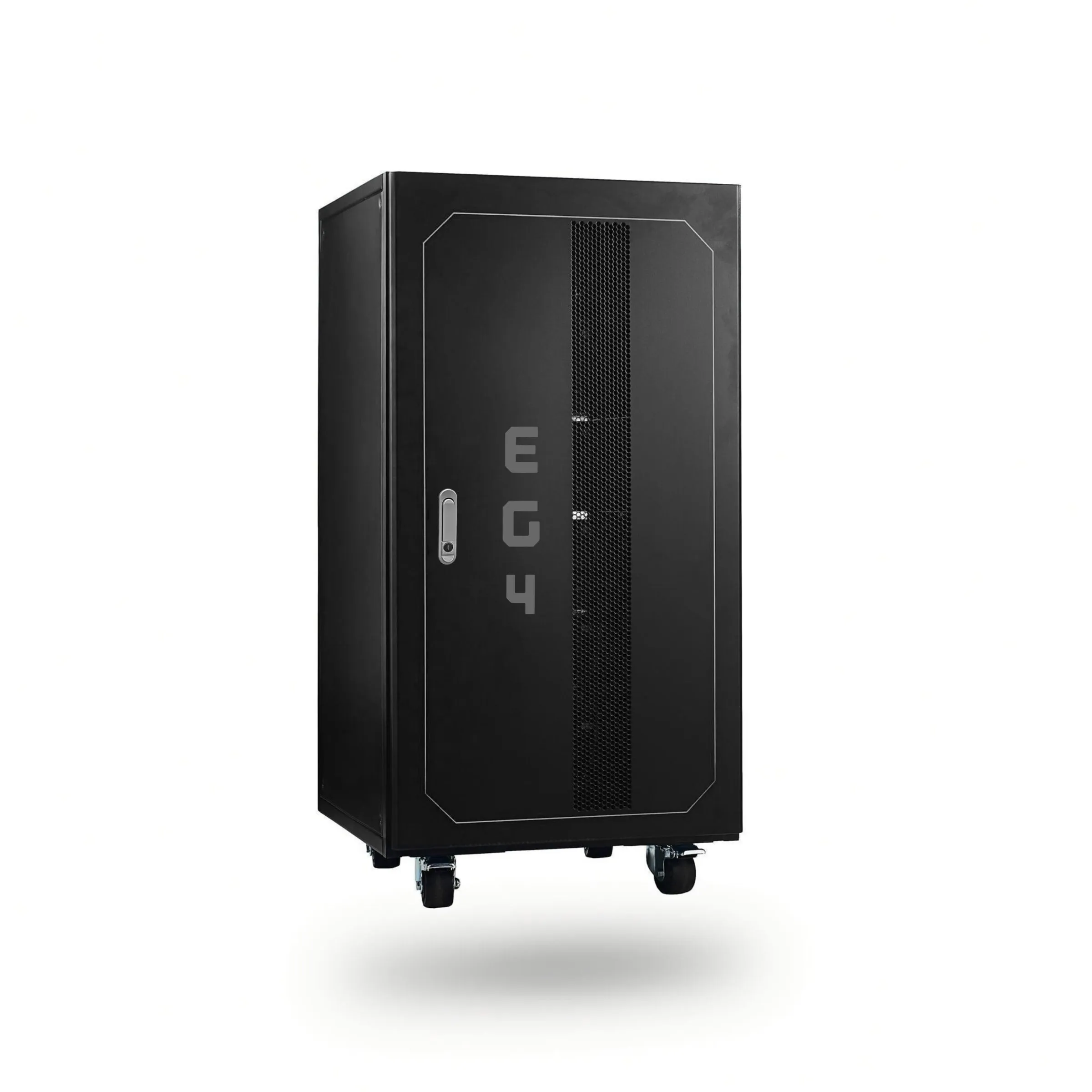 EG4 LL-S Lithium Batteries Kit | 30.72kWh | 6 Server Rack Batteries With Pre-Assembled Enclosed Rack | With Door & Wheels | Busbar Covers