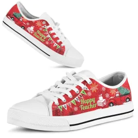 Happy Teacher Holidays Low Top Shoes, Teacher Shoes, Low Top Sneakers