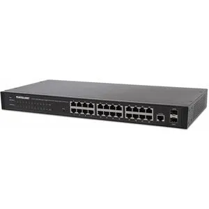 Intellinet 24-Port Network Switch, 24-Port (RJ45), Rackmount, Gigabit, 4 SFP, Ethernet Web-Smart, 10/100/1000 Mbit/ (With C14 2 Pin Euro Power Cord)