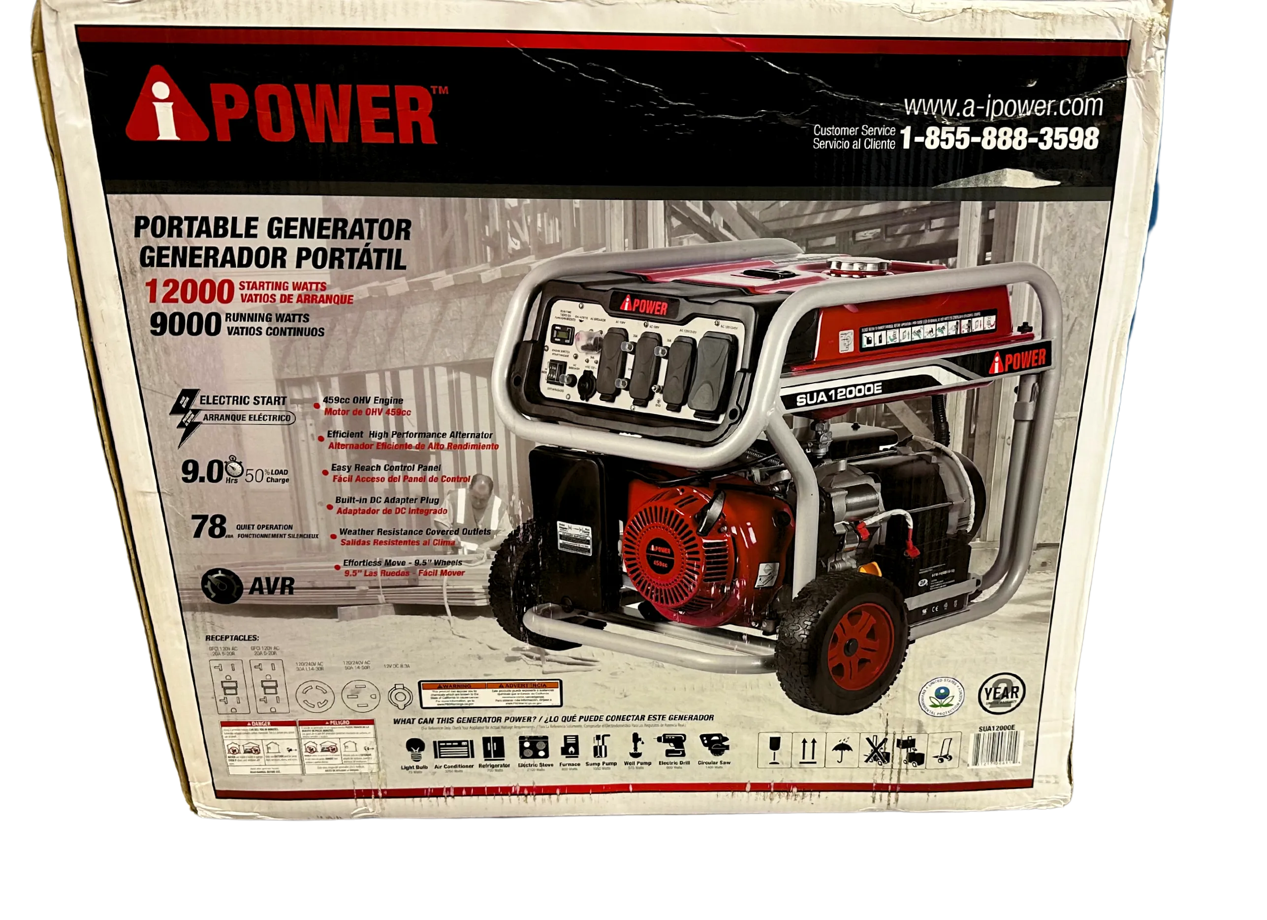 iPower SUA12000E 9000W/12000W Electric Start Gas Generator - Local Pickup