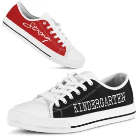 Kindergarten Strong Red Black Shoes, Teacher Shoes, Low Top Sneakers