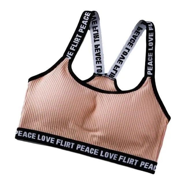 Love Flirt Peace Push-Up Sports Bra