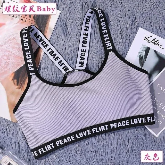 Love Flirt Peace Push-Up Sports Bra