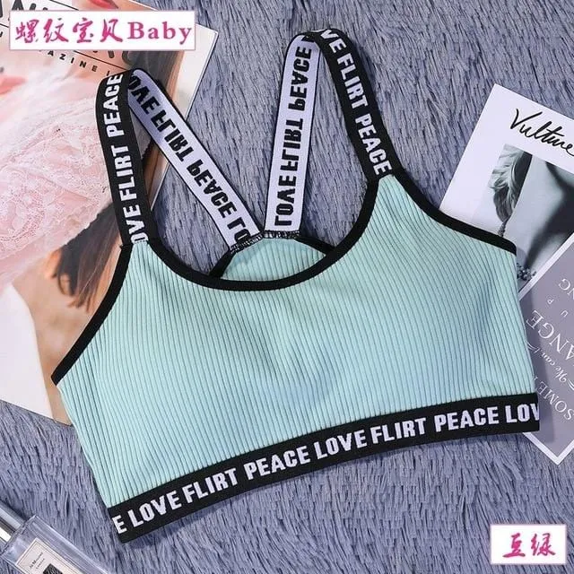 Love Flirt Peace Push-Up Sports Bra