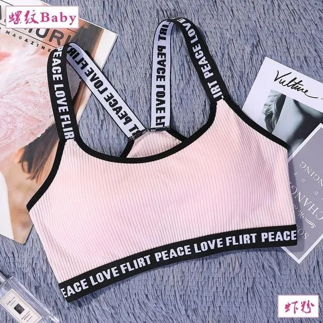 Love Flirt Peace Push-Up Sports Bra