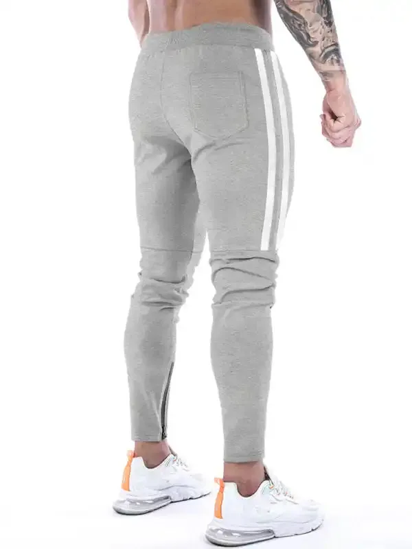 Men’s Contrasting Stripe Zippered Training Sweatpants