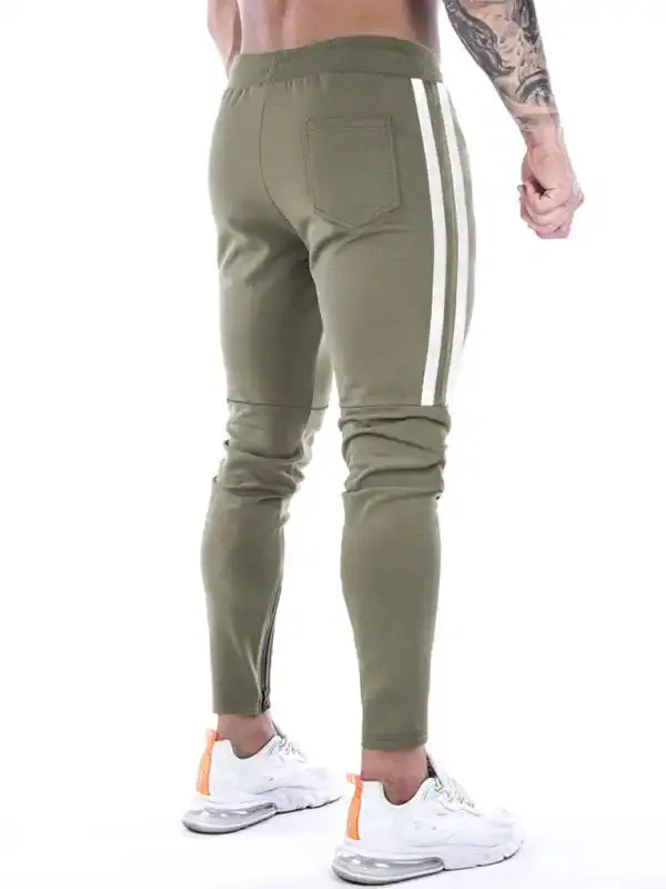 Men’s Contrasting Stripe Zippered Training Sweatpants