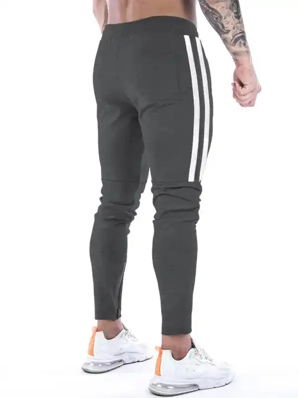 Men’s Contrasting Stripe Zippered Training Sweatpants