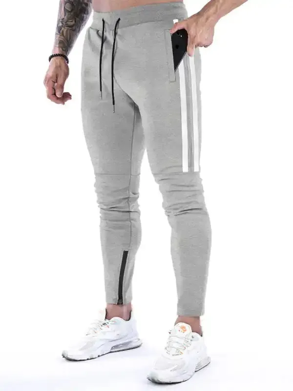 Men’s Contrasting Stripe Zippered Training Sweatpants