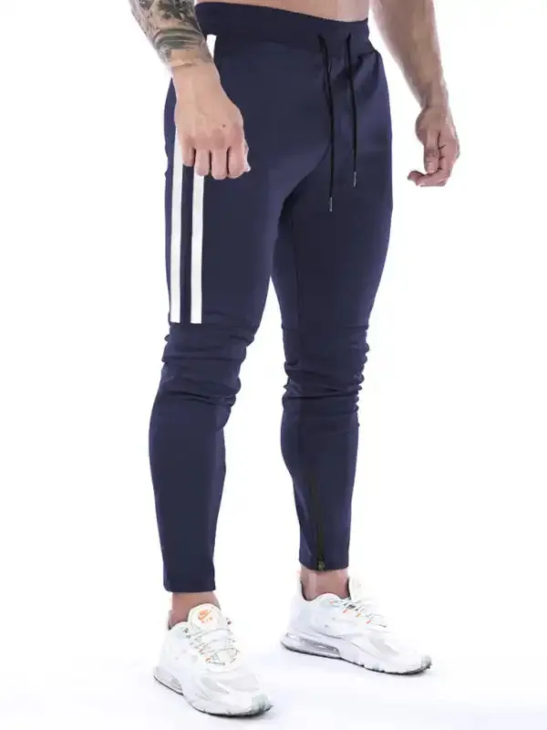 Men’s Contrasting Stripe Zippered Training Sweatpants