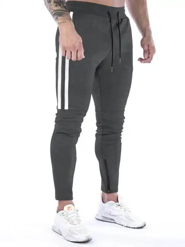 Men’s Contrasting Stripe Zippered Training Sweatpants