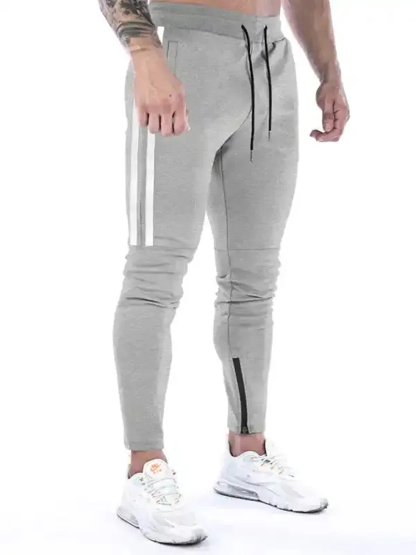 Men’s Contrasting Stripe Zippered Training Sweatpants