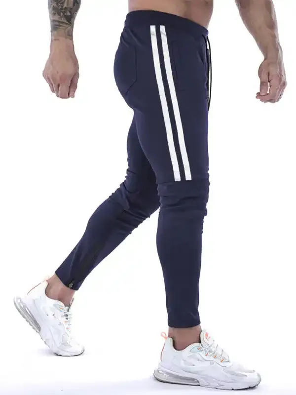 Men’s Contrasting Stripe Zippered Training Sweatpants