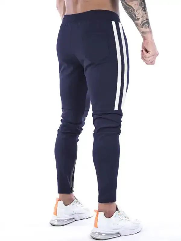 Men’s Contrasting Stripe Zippered Training Sweatpants