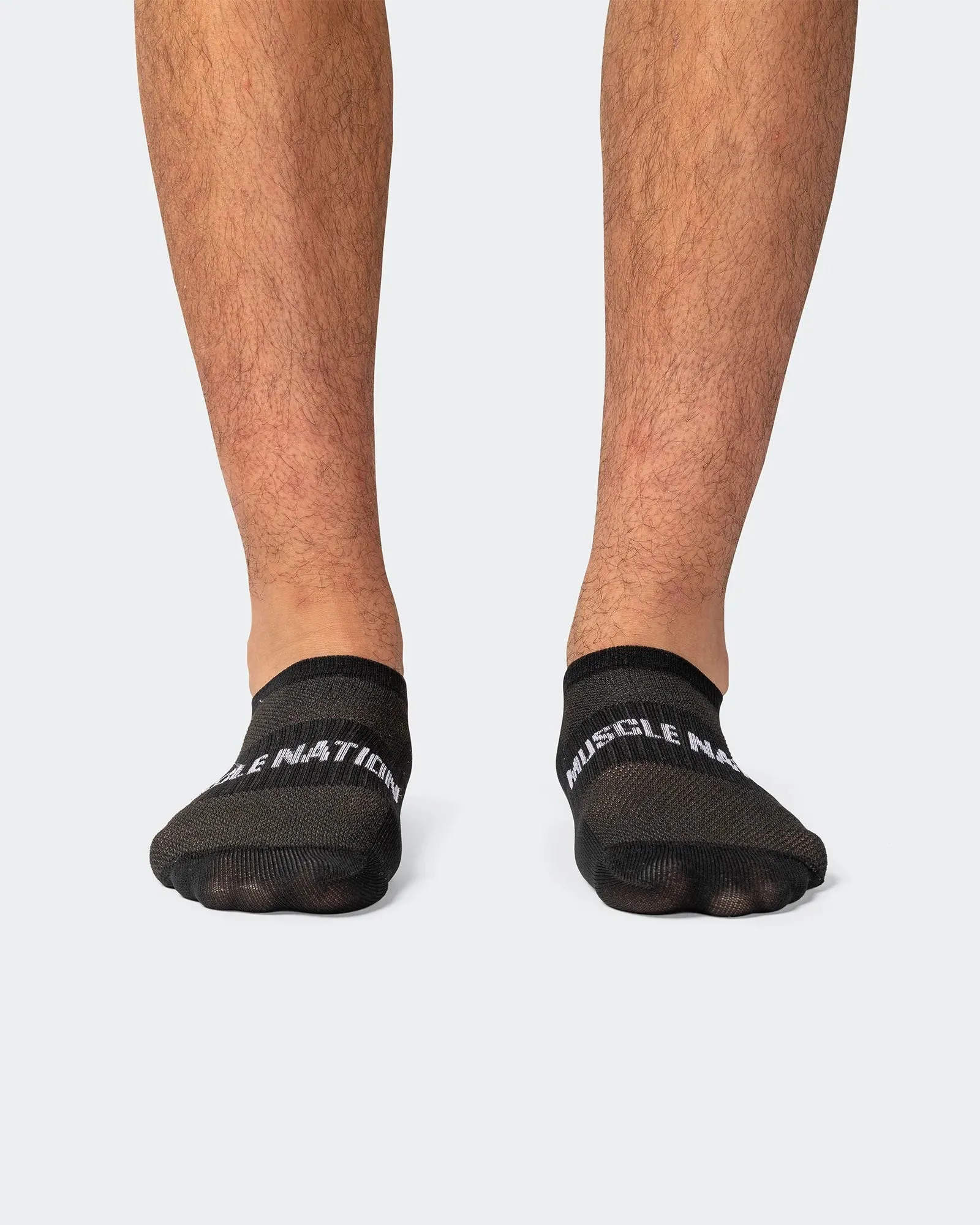 Mens Low Cut No Show Socks - Black (2 Pack)