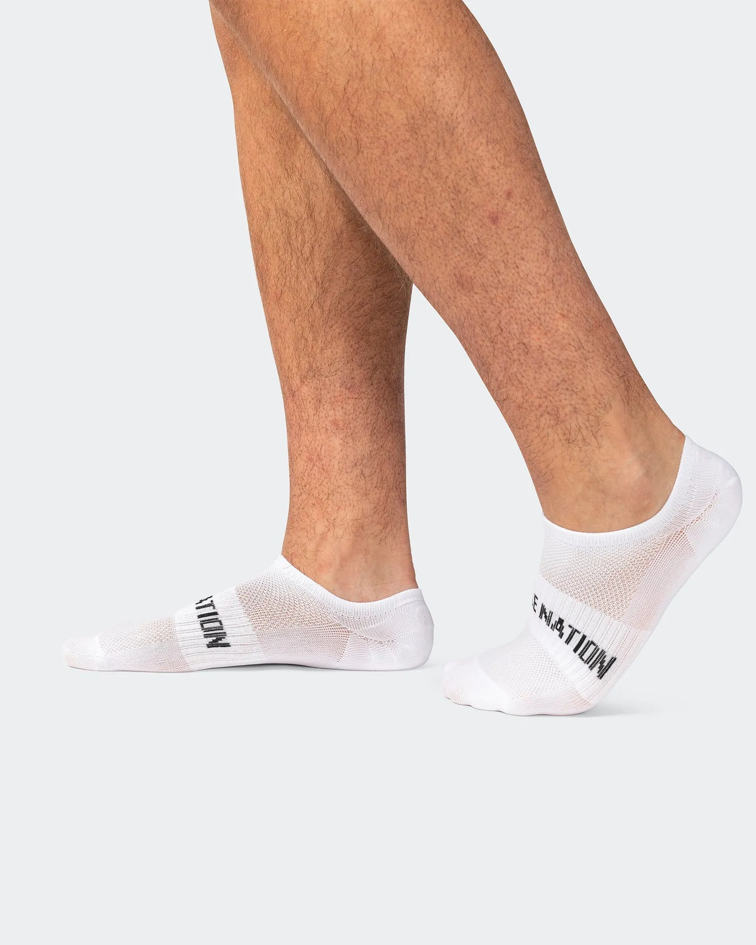 Mens Low Cut No Show Socks White (2 Pack)