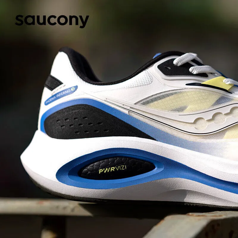 Men's sneakers Saucony Firebird 3 shock-absorbing, white / blue / black