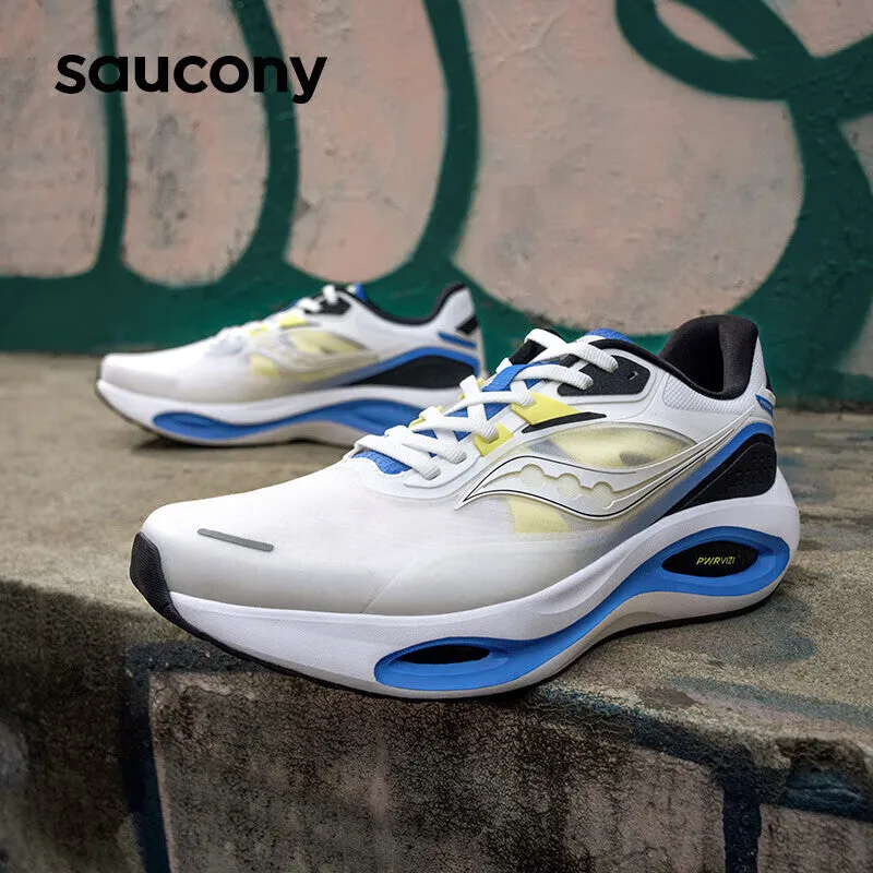 Men's sneakers Saucony Firebird 3 shock-absorbing, white / blue / black