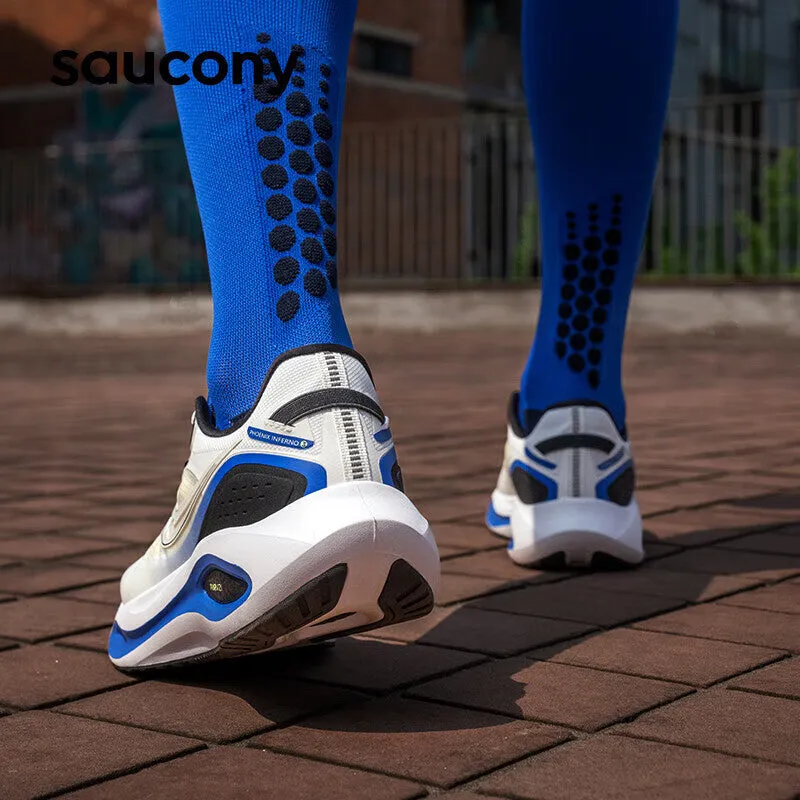 Men's sneakers Saucony Firebird 3 shock-absorbing, white / blue / black